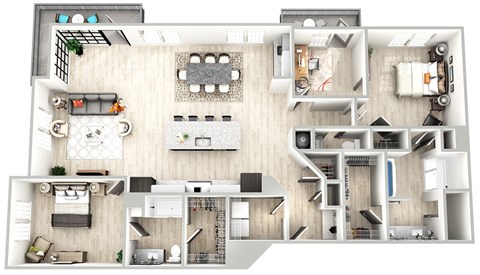 a floor plan of a house with a bedroom and a living room